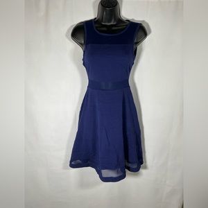 Express blue dress with mesh panels